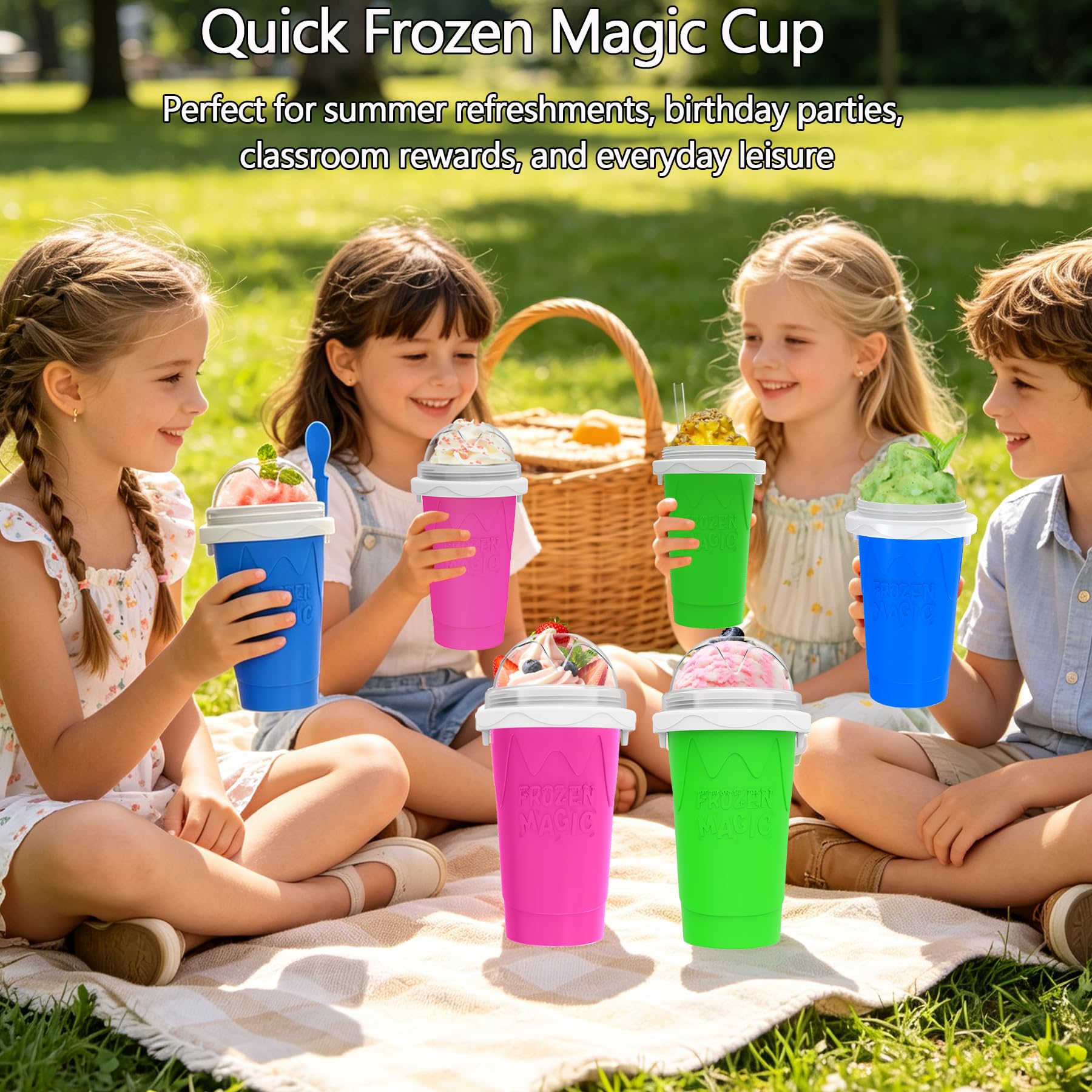 3 vasos para hacer granizados de 500 ml, taza portátil para granizados con