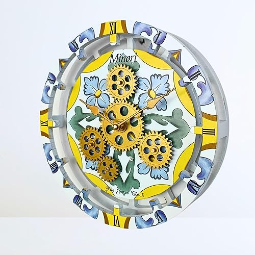 Miniatura 4 de The Gears - Reloj de pared con engranajes móviles (Minori, redondo de 10 pulgadas)