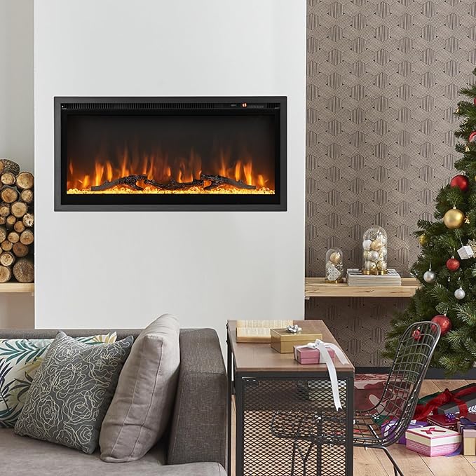 Chimenea Eléctrica ORALNER 36 Pulgadas, Empotrable y de Pared miniatura 9