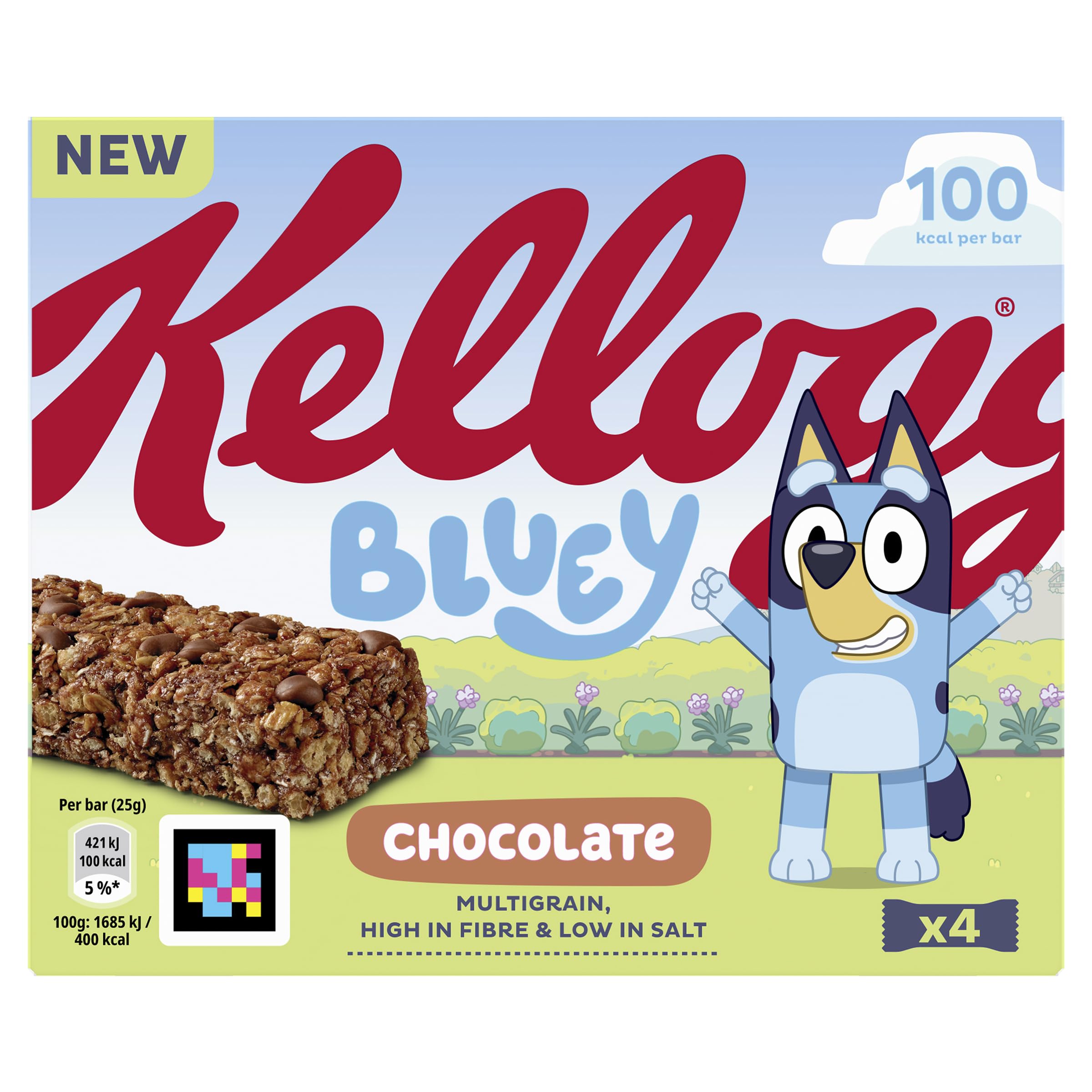 Kellogg's Bluey Chocolate Cereal Bar 4 x 25g