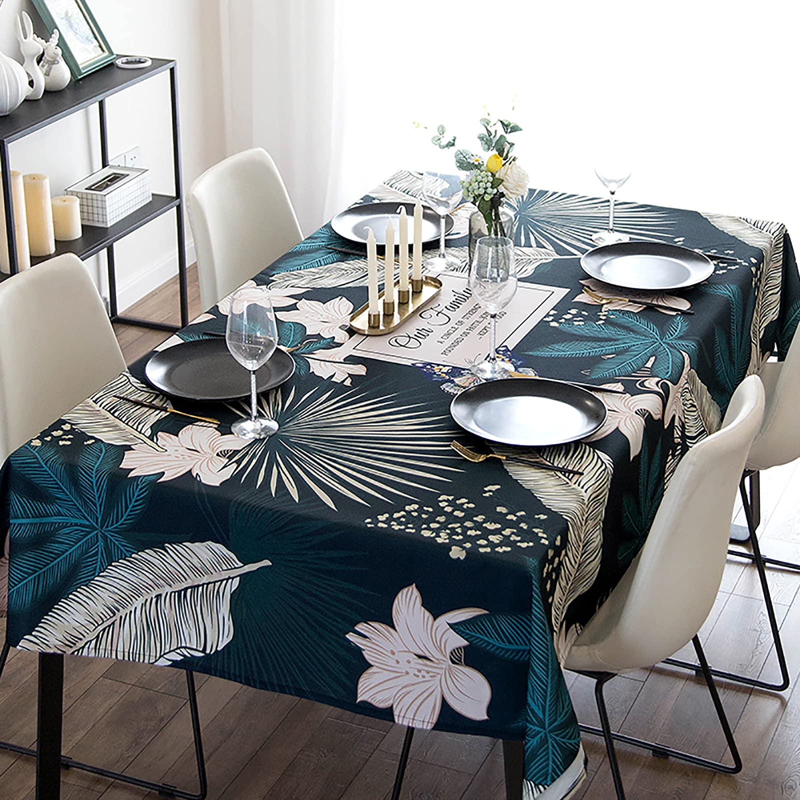 Nappe lavable en tissu rectangulaire imperméable et anti-tache