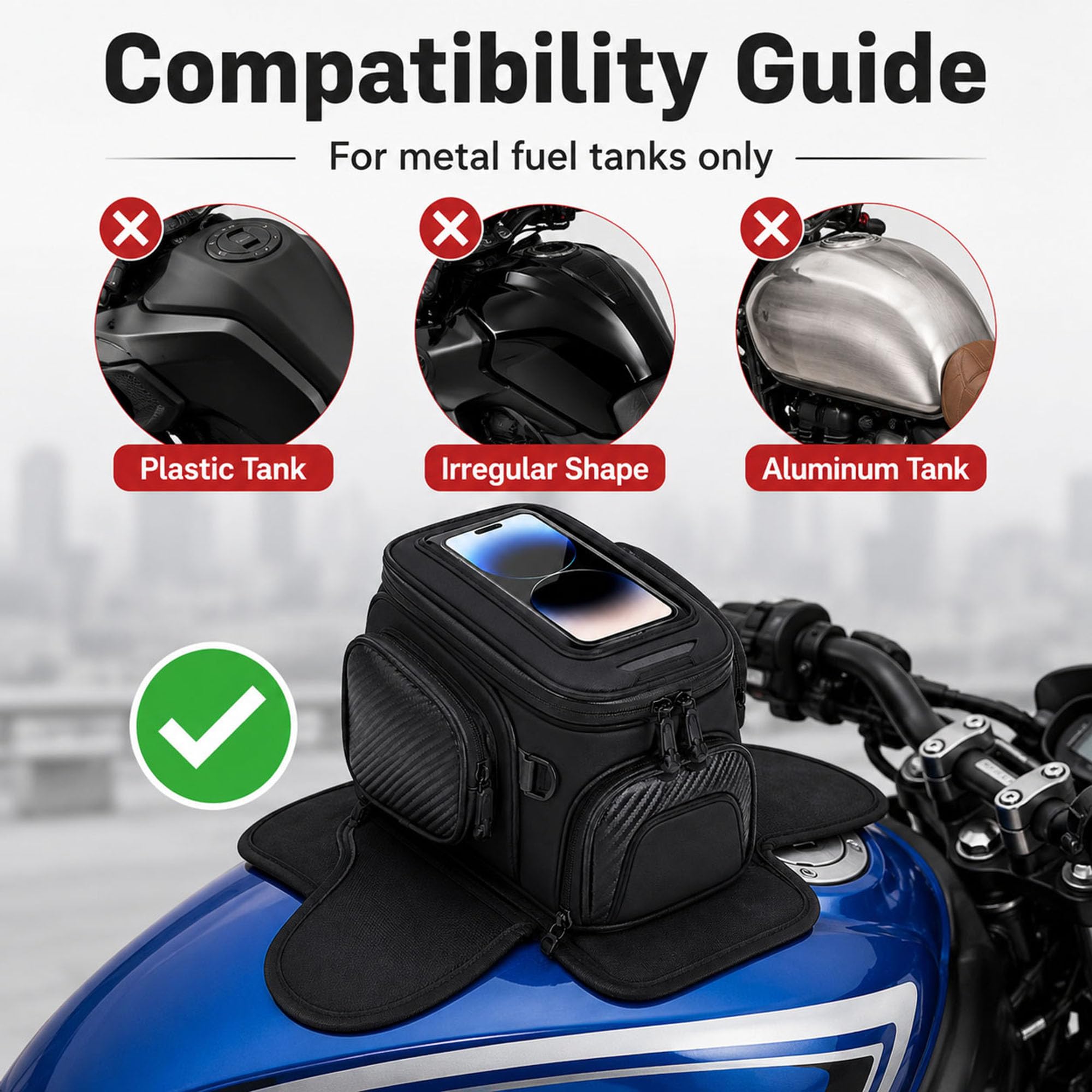 Sacoche Reservoir Moto pour Triumph Rocket III Touring 2008-2017
