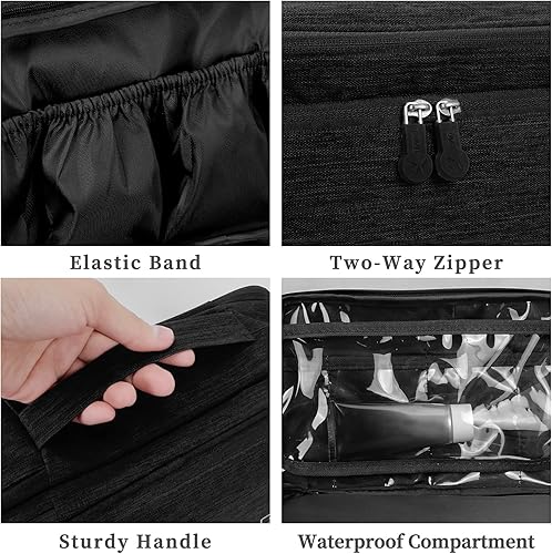 Miniatura 6 de Bolsa organizadora de sujetador de ropa interior de viaje, organizador de embalaje de viaje de gran capacidad, impermeable, cubo de embalaje de tres
