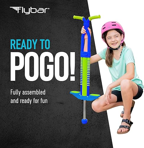 Miniatura 23 de Flybar Master Pogo Stick - Palo para niños de 9 años, de 80 a 160 libras, asas de fácil agarre, clavijas antideslizantes, juguetes al aire libre
