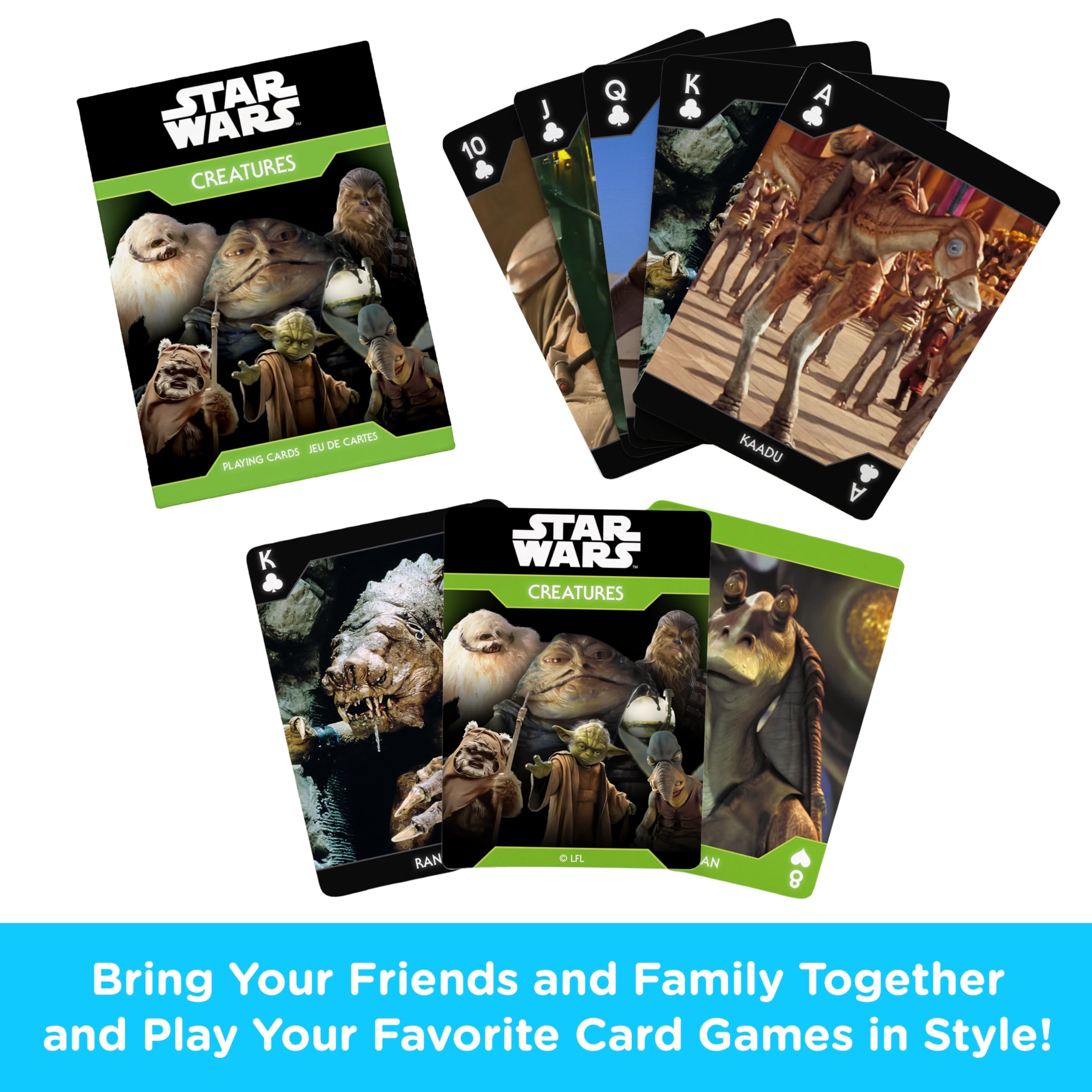 Aquarius Star Wars Creatures Playing Cards – Star Wars Themed Deck of Cards for Your Favorite Card Games - Officially Licensed Star Wars Merchandise & Collectibles
