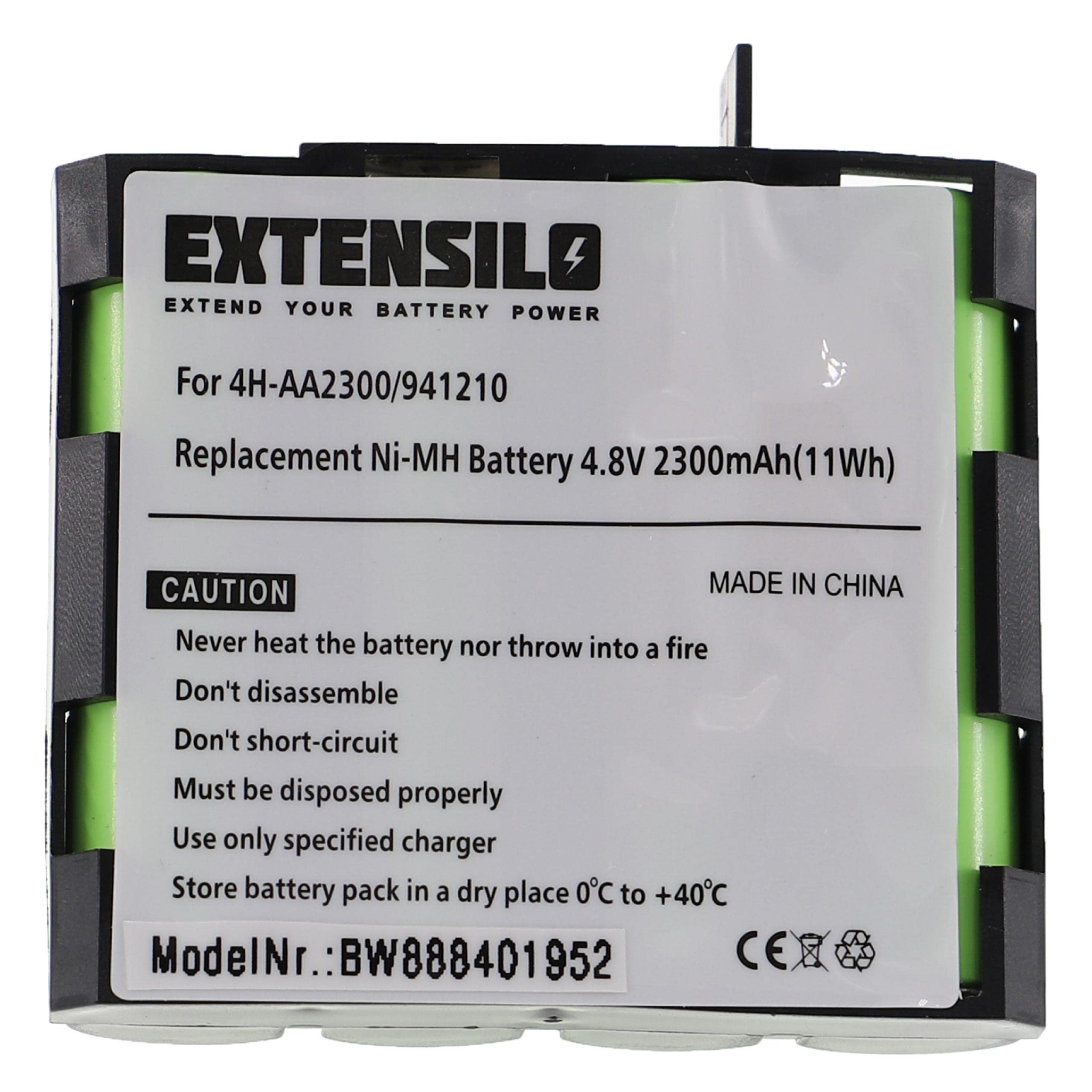EXTENSILO Replacement Battery compatible with Compex Full Fitness, Mi-Fitness, Mi-Sport, Fitness, FIT3.0, One Medical Equipment (2300mAh, 4.8V, NiMH)