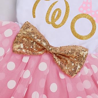 IBTOM CASTLE Baby Girls 1st 2nd Birthday Outfit Tutu Princess Dress for Cake Smash
