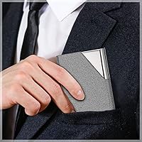 Vista 4 de Yexiya 20 tarjeteros de piel sintética con cierre magnético, de acero inoxidable, delgada, para tarjetas de crédito, identificación, mujeres