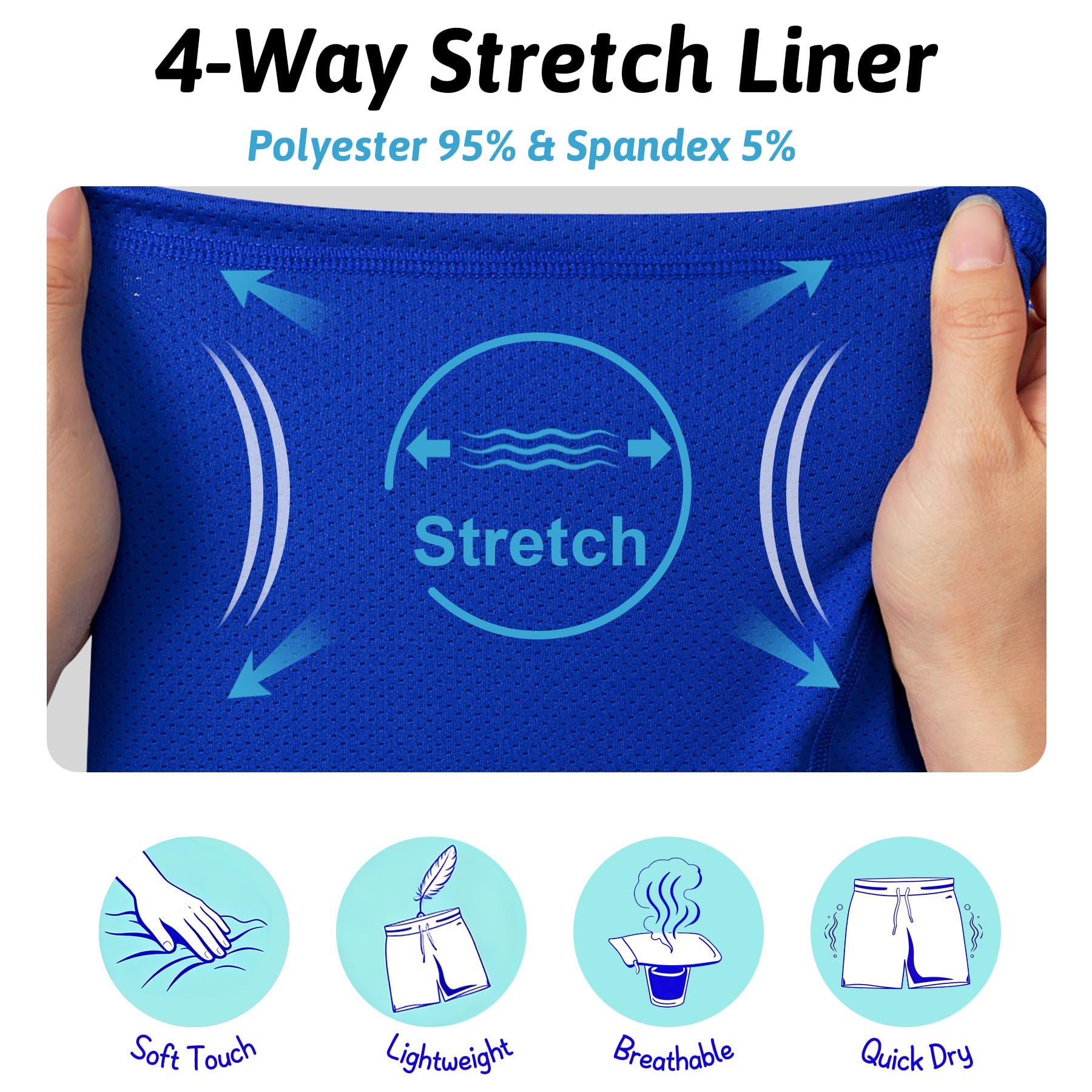 Cozople Męskie kąpielówki z wkładką kompresyjną 14 cm strój kąpielowy 2 w 1