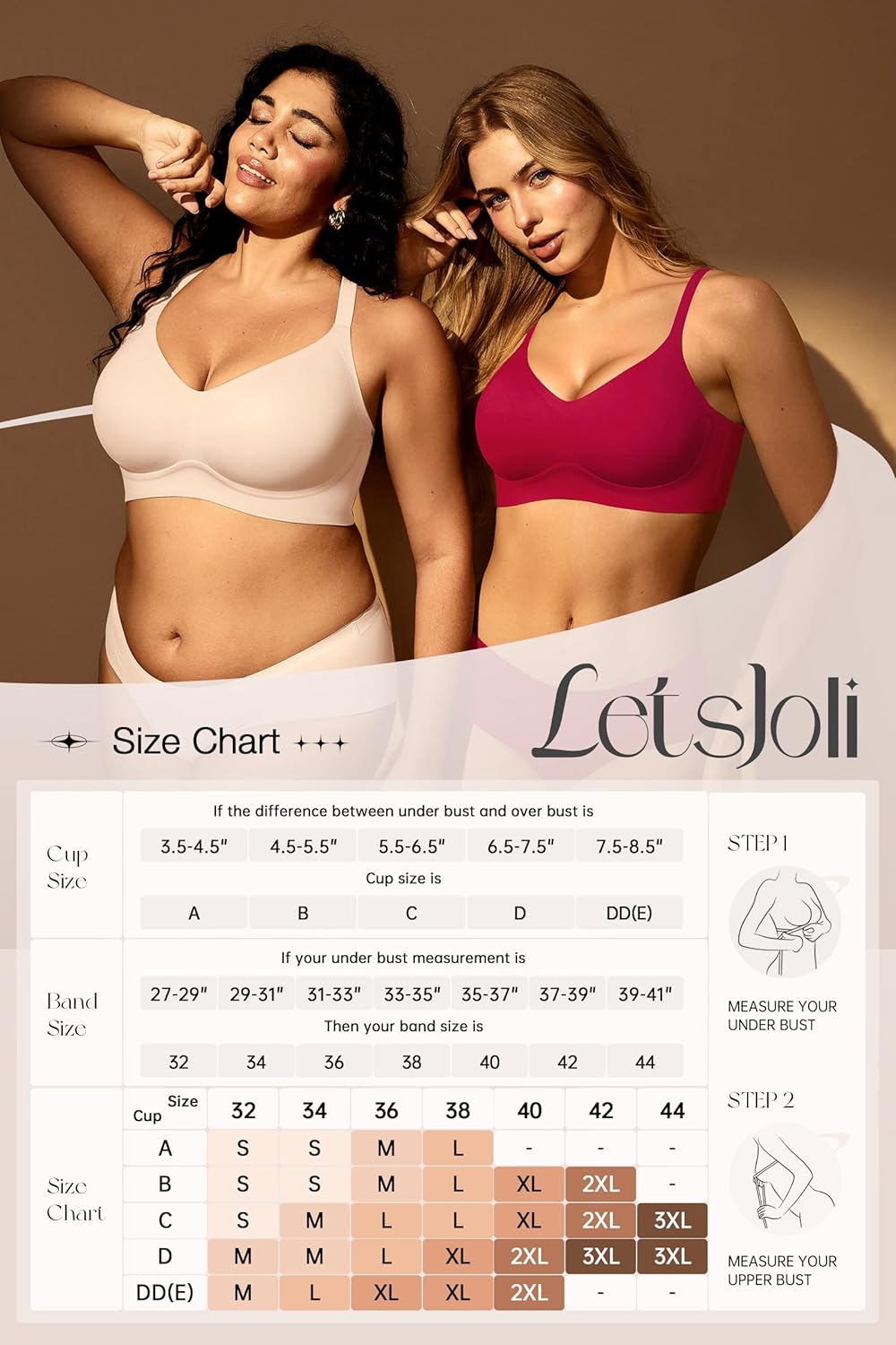 Jelly Bras for Women No Underwire Wireless Tshirt Bra Push Up Seamless Bralettes w Support - Image 7