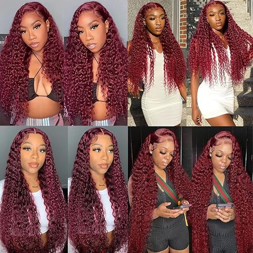 Miniatura 18 de Pelucas de cabello humano ondulado profundo con encaje frontal, prearrancado, densidad del 180%, 13x4, HD, transparente, rizado, encaje frontal