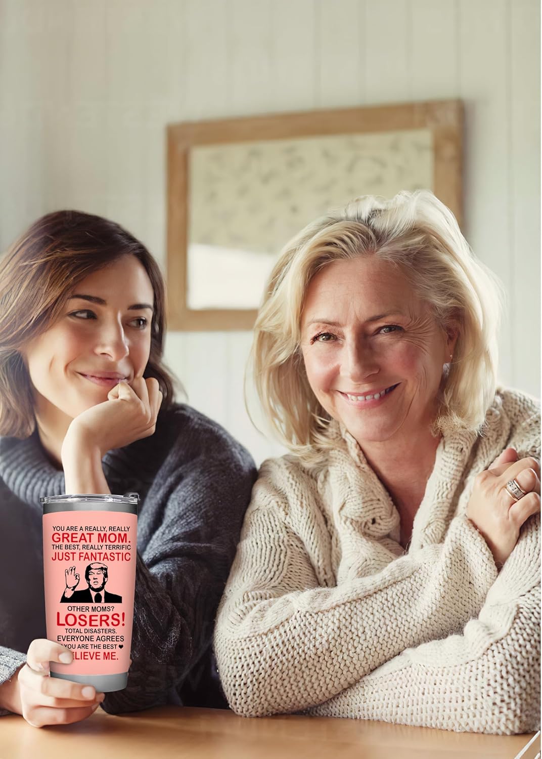 Christmas Gifts for Mom from Daughter, Son, Kids - Great Mom Coffee Tumbler on Birthday, Christmas, Durable Stainless Steel, Insulated for Hot or Cold Drinks, Ideal Gift for Mothers 20oz, Pink - Image 8