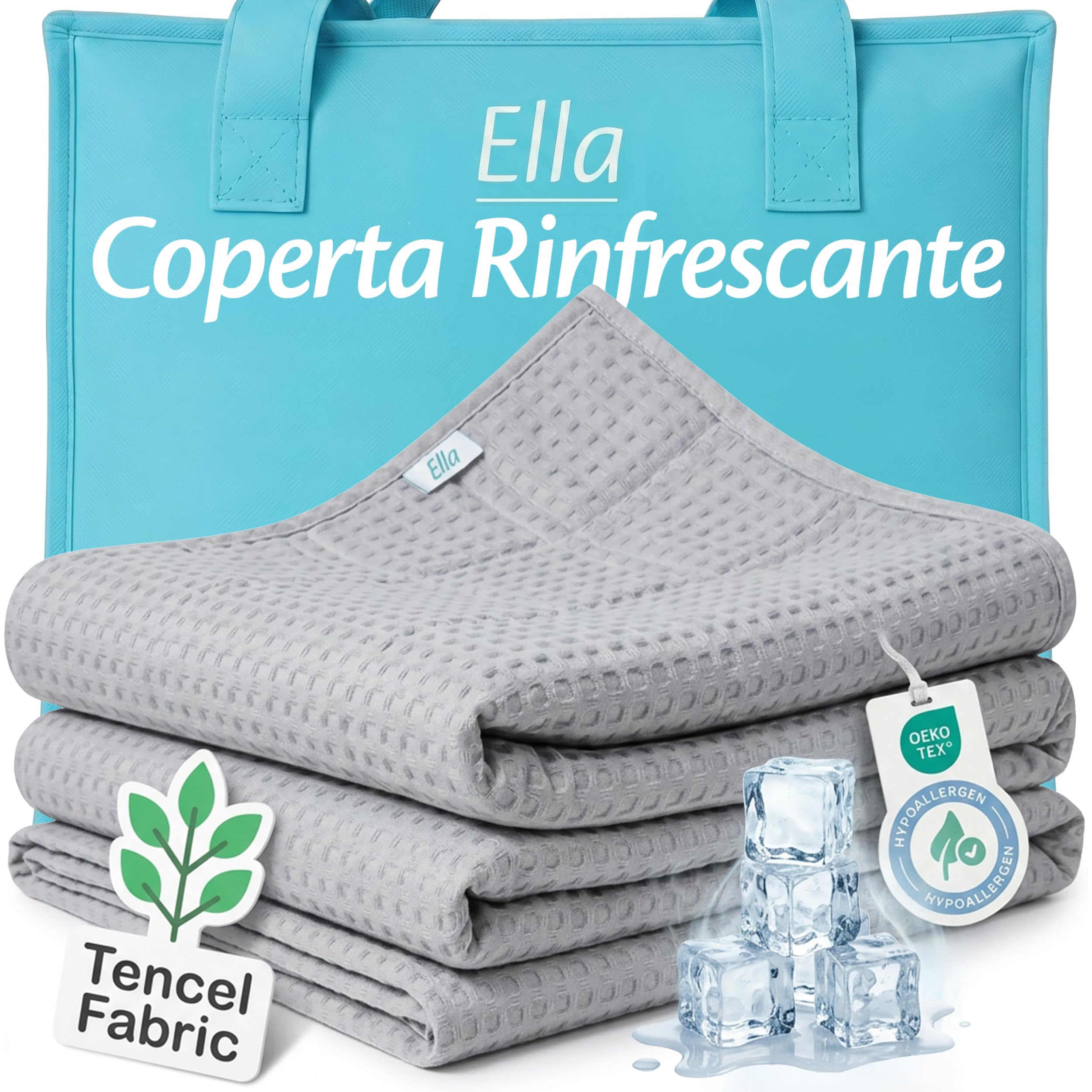 Coperta Rinfrescante Estiva, Coperta Refrigerante Letto in Tessuto Tencel Traspirante, Coperta Raffreddante Fresca per Dormire Bene, 135x200cm - Grigio Nebbia