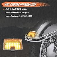 Vista 2 de NTHREEAUTO 2 piezas de luces LED para parachoques delanteros y traseros ahumados, puntas de parachoques, luz trasera compatible con Harley Electra