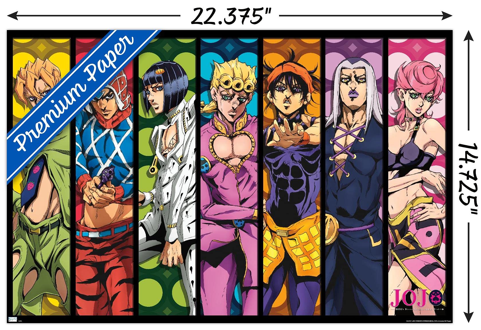 値下げ！JOJO'S BIZARRE ADVENTURE ポスター Trends International JoJo's Bizarre Adventure-Group Wall Poster