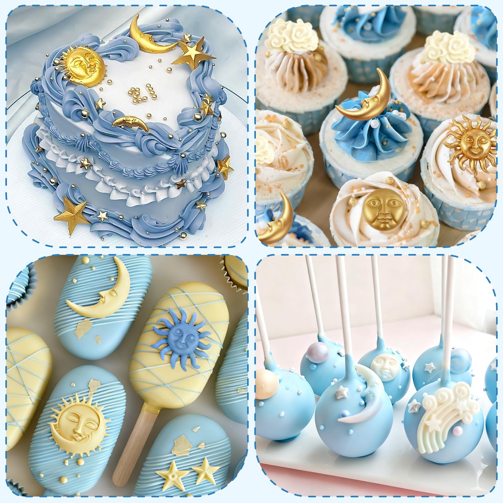 Moon Star Silicone Molds - Cake & Candy Decor -4 Moon Star Silicone Molds - Cake & Candy Decor -4