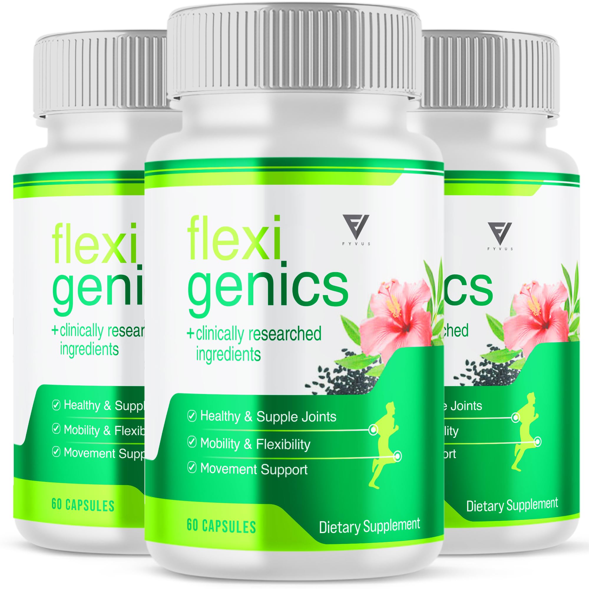 (3 Pack) Flexigenics Capsules, Flex genics Maximum Strength Joint Health and Daily Mobility Multivitamin Support Supplement, Flexgenics Advanced Joint Flexibility Formula Supplement (180 Capsules)