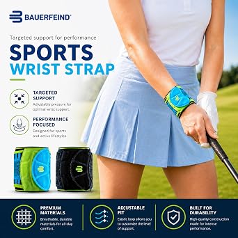 Bauerfeind Sports Wrist Strap - German Engineered Wrist Compression Support for Weightlifting, Crossfit, Tennis, Lifting - Adjustable Tightness Brace with 3D Airknit Fabric (Black, S/M)