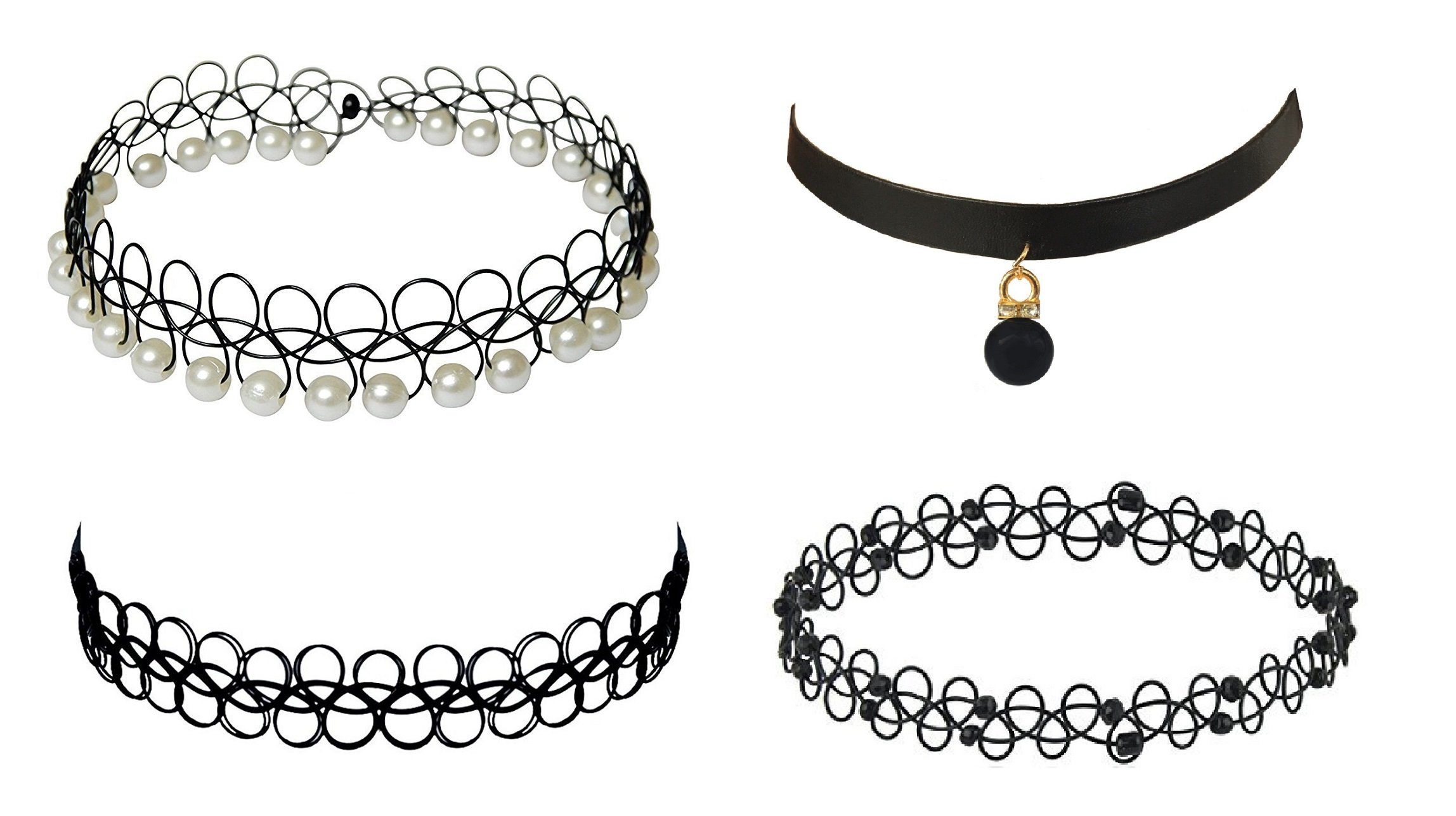 Michelangelo Fabric With Bead Combo Choker Set For Girls and Womens (B074DYNNZJ) Amazon Price History, Amazon Price Tracker