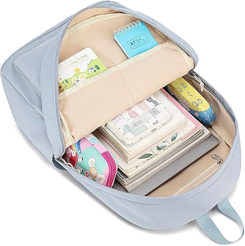 Miniatura 7 de BLUBOON - Mochila escolar de lona para chicas (le cabe una laptop de 15 pulgadas), con lonchera y estuche a juego.