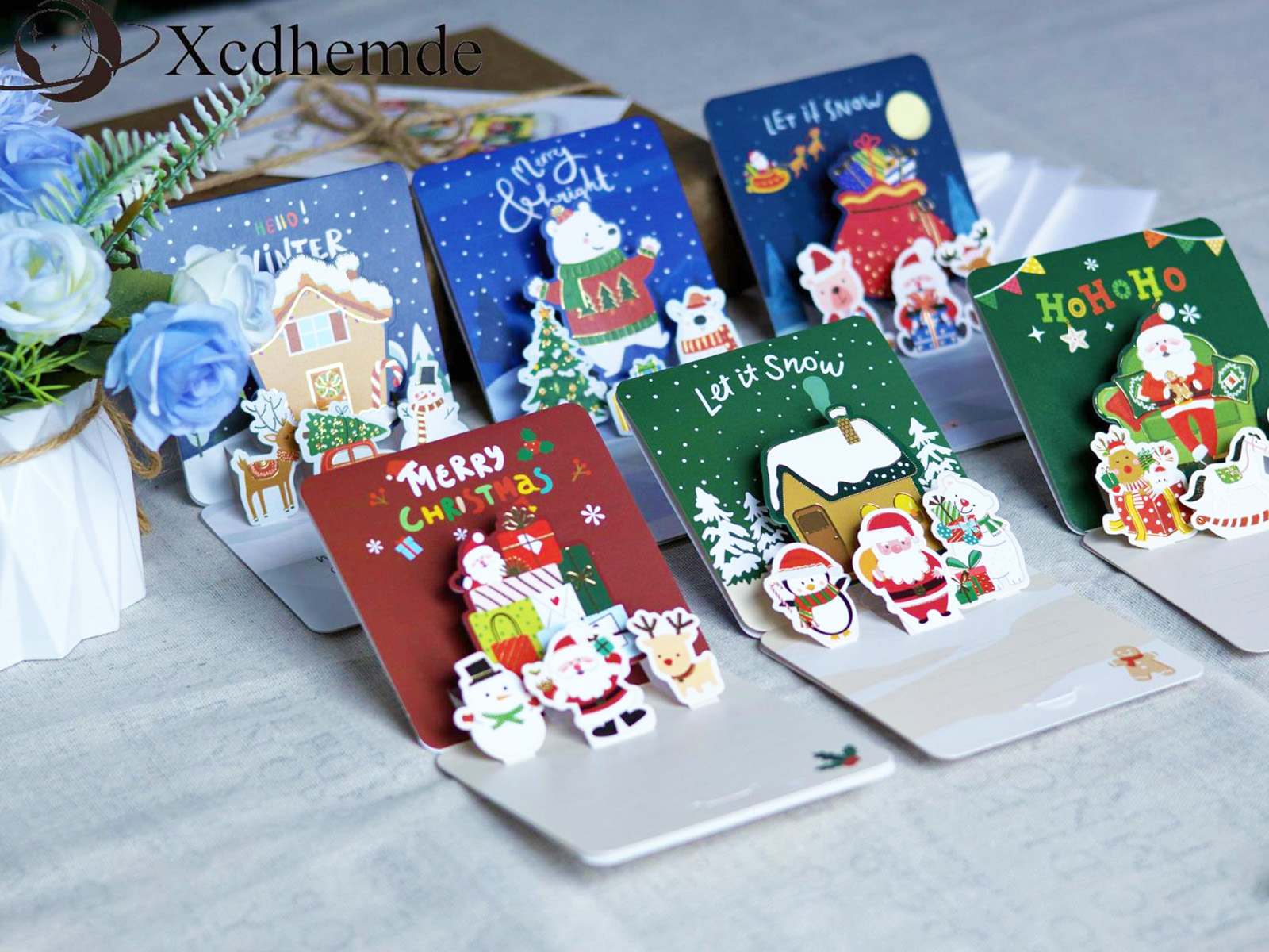 De Millennials Unieke 3D Kerstkaarten met Enveloppen Set van 5 (gratis DM sealing