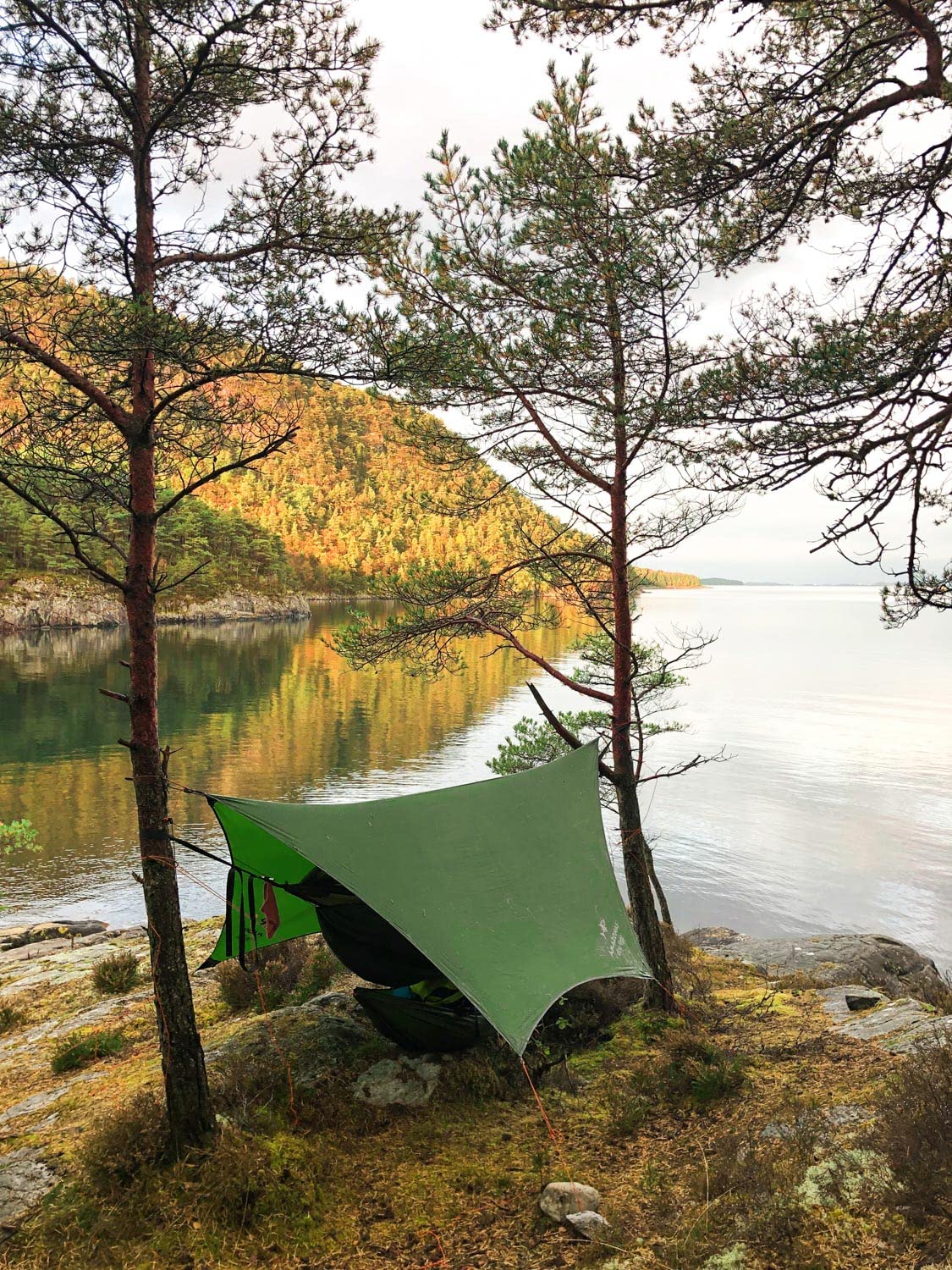 AMAZONAS Ultra-Light Winter Set: All-in-One Hängematte + Aufhängungen + Tarp + Underquilt-Poncho mit Isomattenfach für Ultimatives Outdoor-Erlebnis