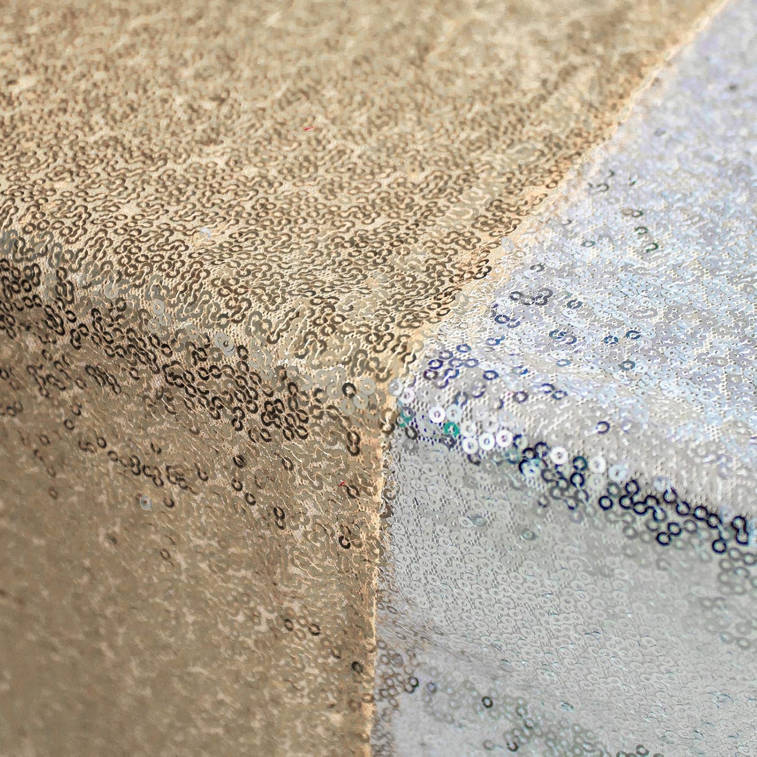 JYFLZQ Champagne Sequin Table Runner 12" x 72" Pack of 10 Sparkly Champagne Metallic Table Runner Glitter Sequin Runner for Table Birthday Party Event Decorations