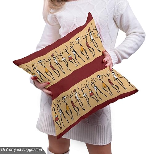 Miniatura 5 de Ambesonne Tela africana de The Yard, pueblos indígenas nativos diferentes poses culturales, tela decorativa para tapicería y detalles del hogar, 5