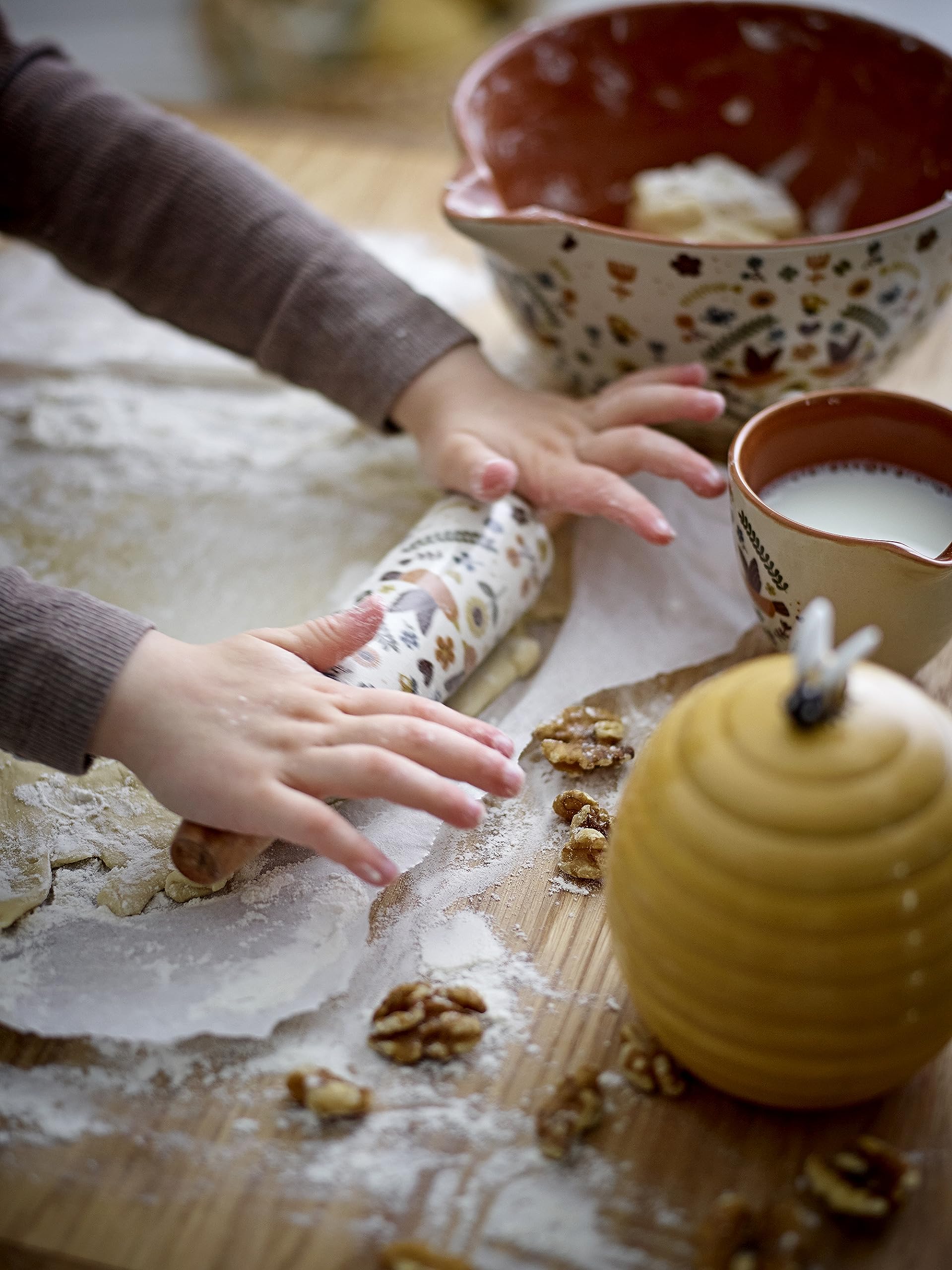 Bloomingville Bryn Lot de 3 Kits de pâtisserie en faïence Marron Ø 21 x H 12/L 22,5 x Ø 4,5/H 7,5 x Ø 9 cm