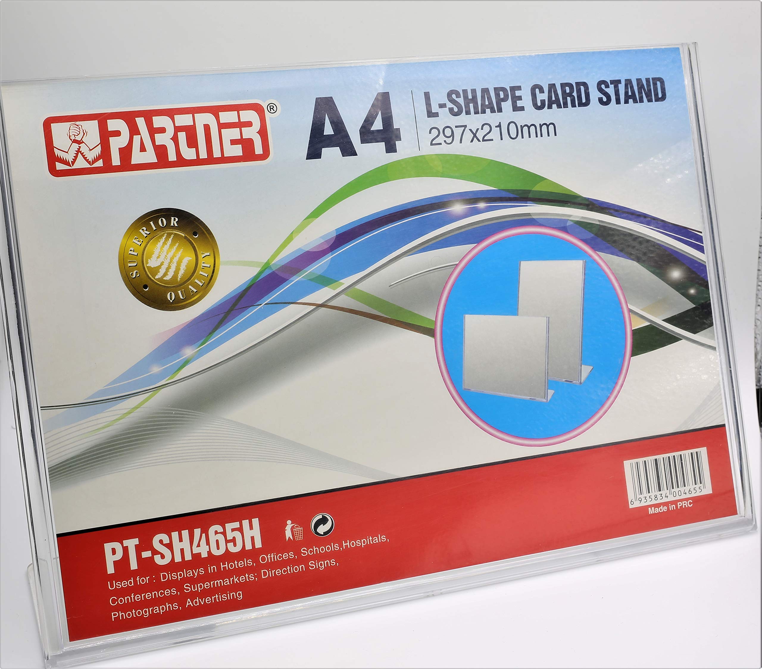 Partner Acrylic Sign Holder L Shape A4 Horizontal