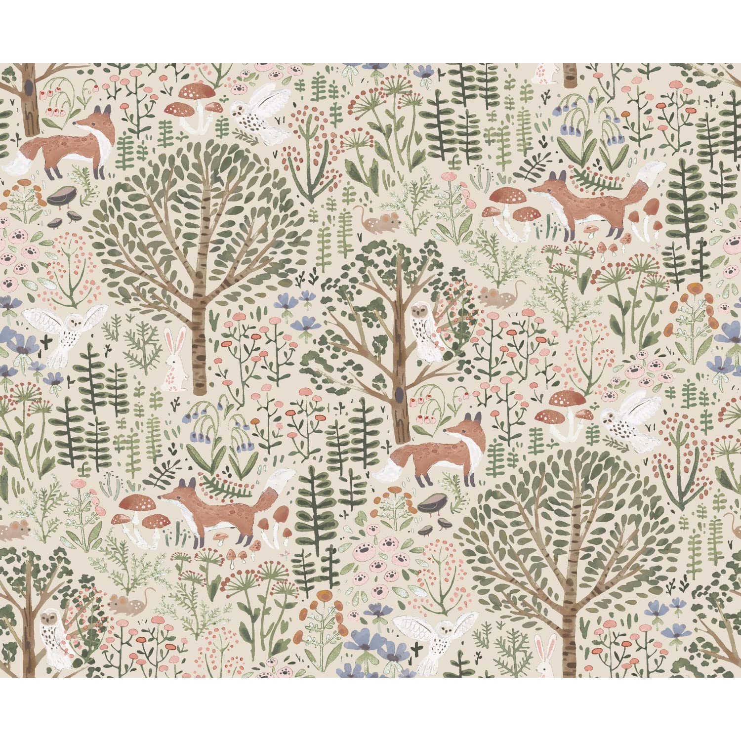 RoomMates RMK12591PLW Neutre Clara Jean Folklore Forest