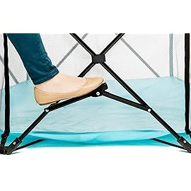 Regalo My Play Deluxe Portable Play Yard Indoor and Outdoor,Includes a Full Canopy, Aqua, 6-Panel