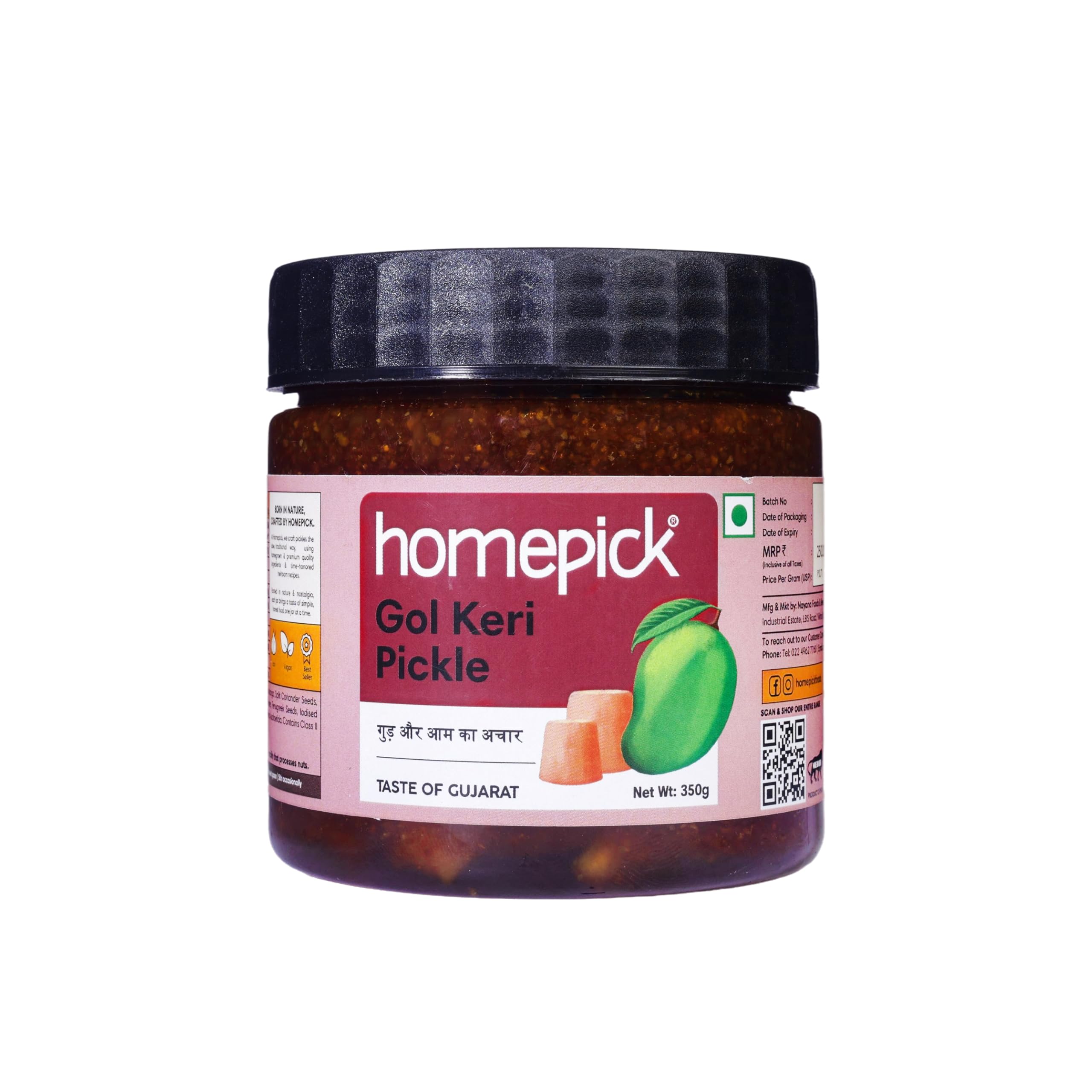Homepick Gol Keri Pickle 350g - Sweet Mango Pickle
