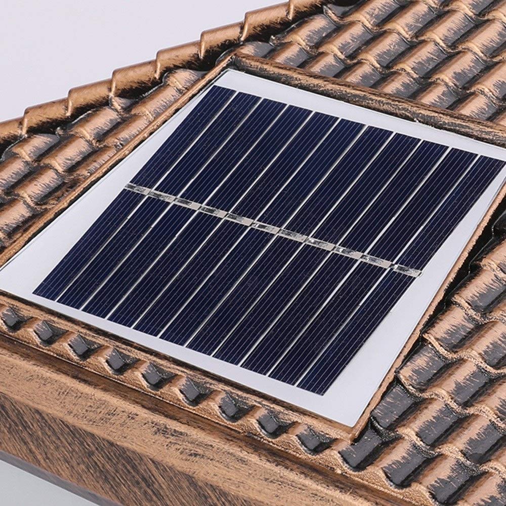 taśma płócienna Solarne zewnętrzne lampy LED słupkowe aluminiowe szklane wodoodporne IP54 2W wielokolorowe wiele rozmiarów(Bronze,S-20 * 38cm)