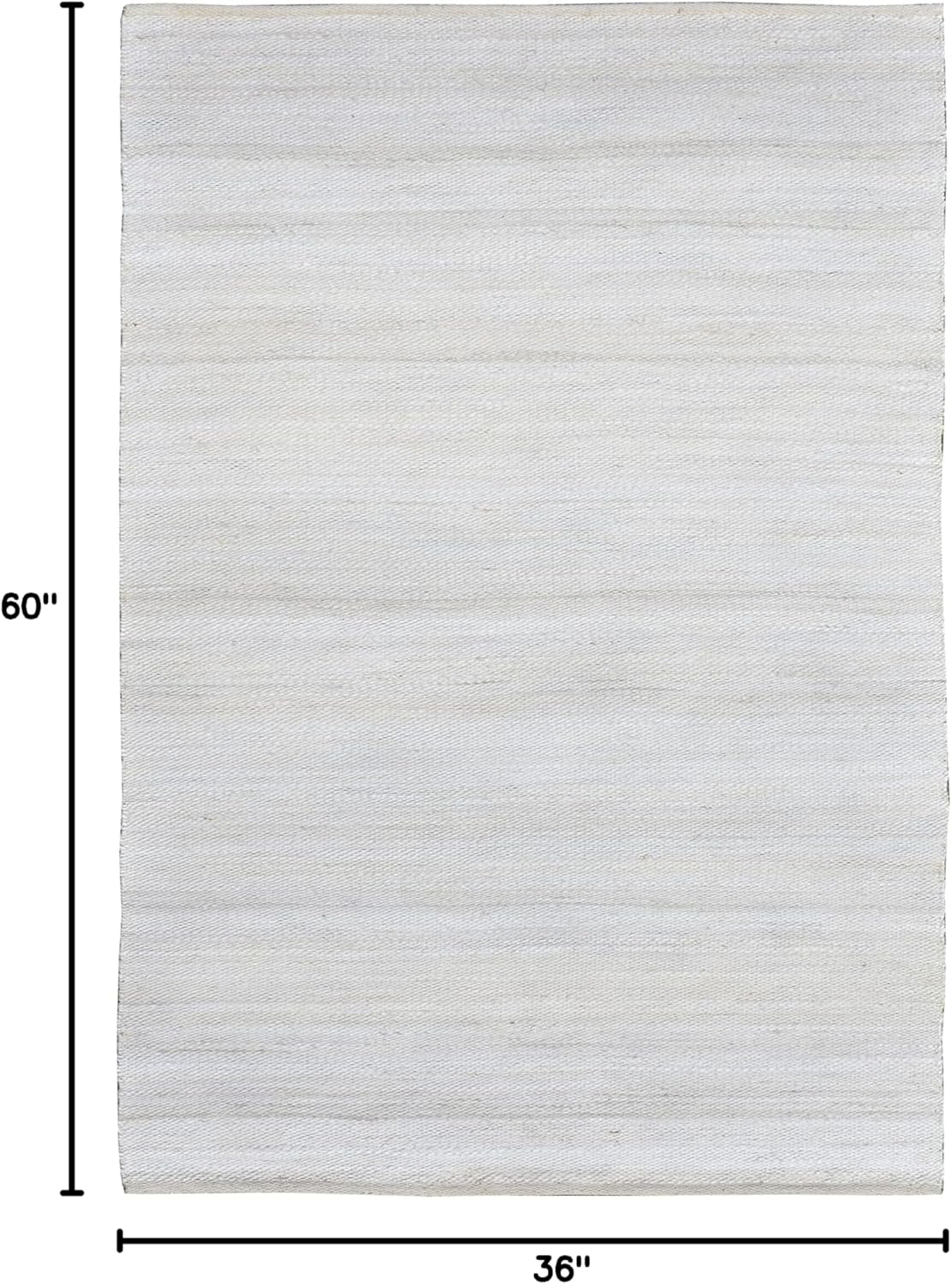 Antep Rugs Natural 3x5 Indoor Hand Woven Fiber Jute Area Rug (Off White, 3' x 5')