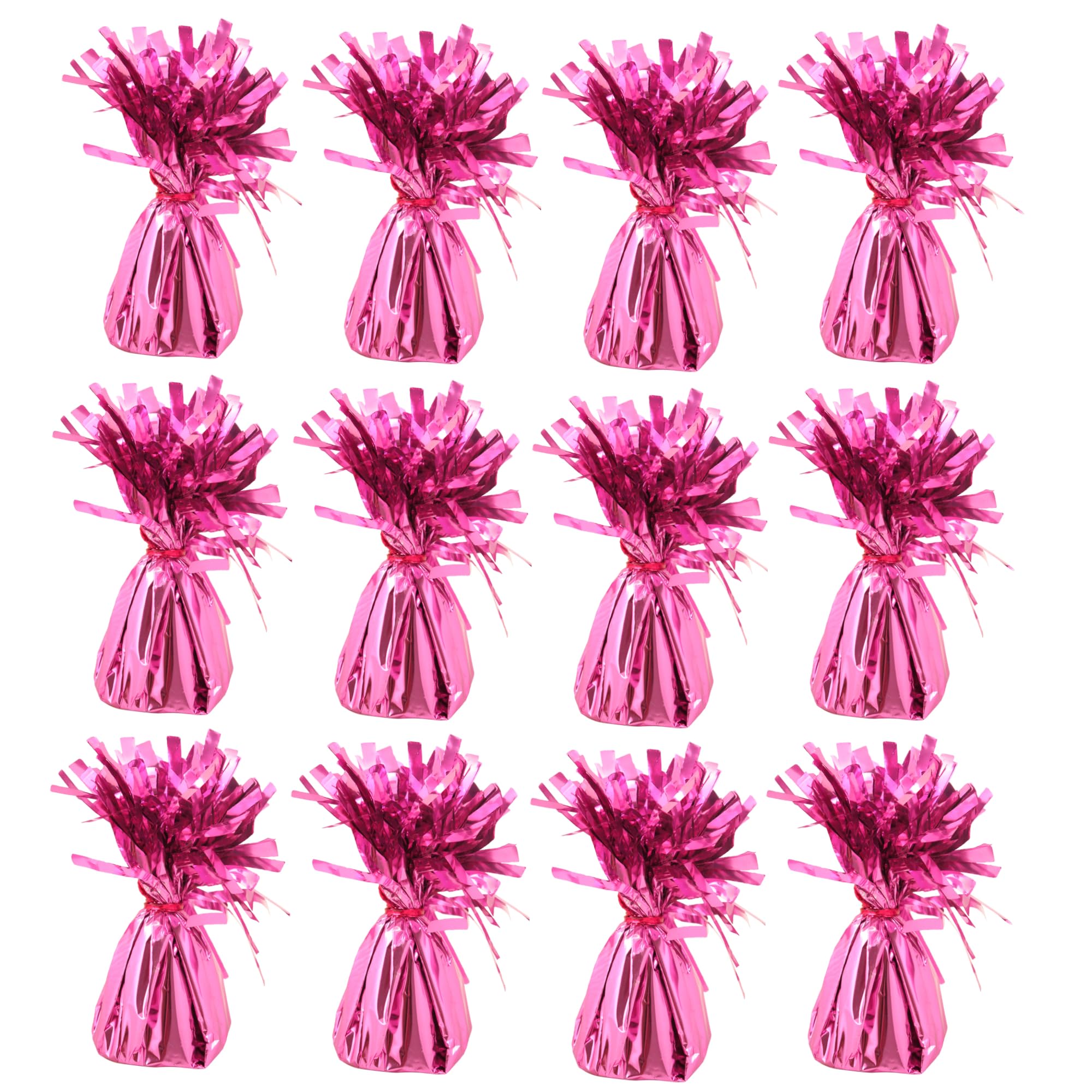 Foil Balloon Weights for Helium Balloons | Metallic Foil Balloon Holder | Birthday Parties, Events & Wedding Celebrations Decoration Accessory (Baby Pink, Pack of 12)