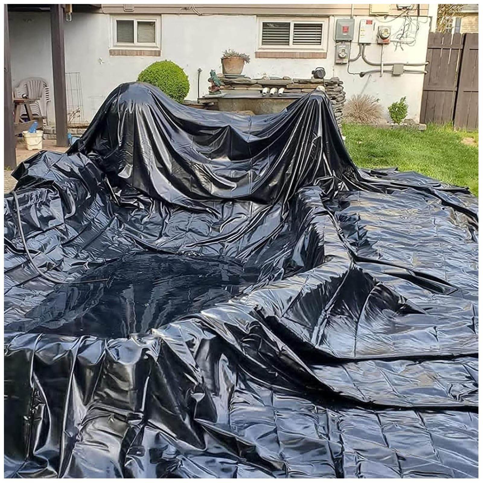 Fodera impermeabile per laghetto da esterno, per piscine, fontane, cascate e giardini acquatici, kit durevole per stagni per spazi acquatici migliorati