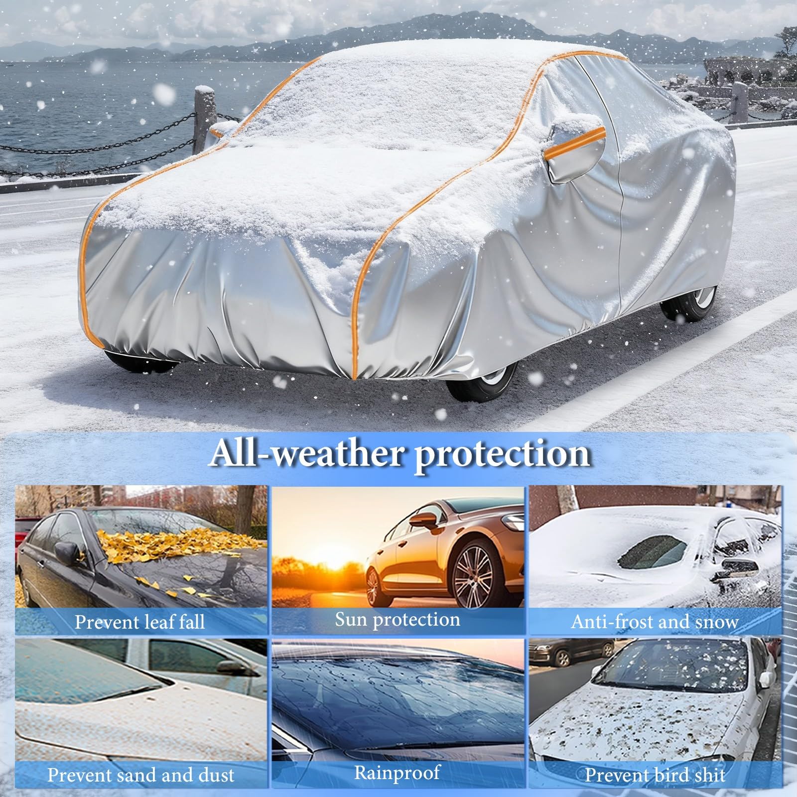 Fundas De Coche para Ford Transit Custom Nugget/Kombi L1 Van 2023-2025, Anti-UV, Resistente Al Polvo Lluvia Nieve protección para Todo Tipo de Clima