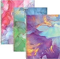 Vista 1 de LABUK Paquete de 3 cuadernos en espiral con líneas para la universidad, cuadernos de diario estéticos para el trabajo, la escuela, la oficina