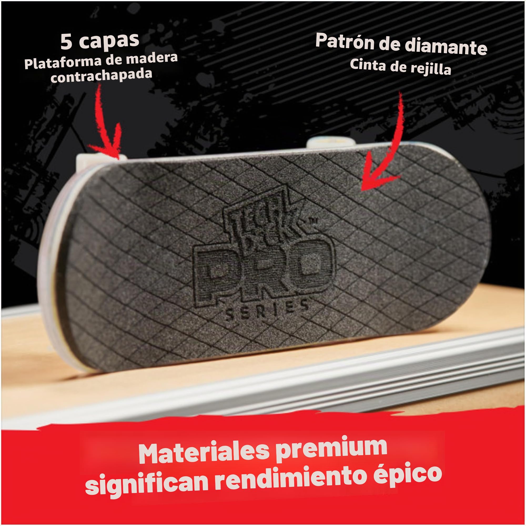 Tech Deck, Primitive Pro Series - Tabla de Dedos con Pantalla de Almacenamiento, diseñada para Profesionales; Mini patinetas auténticas, Juguetes para niños a Partir de 6 años