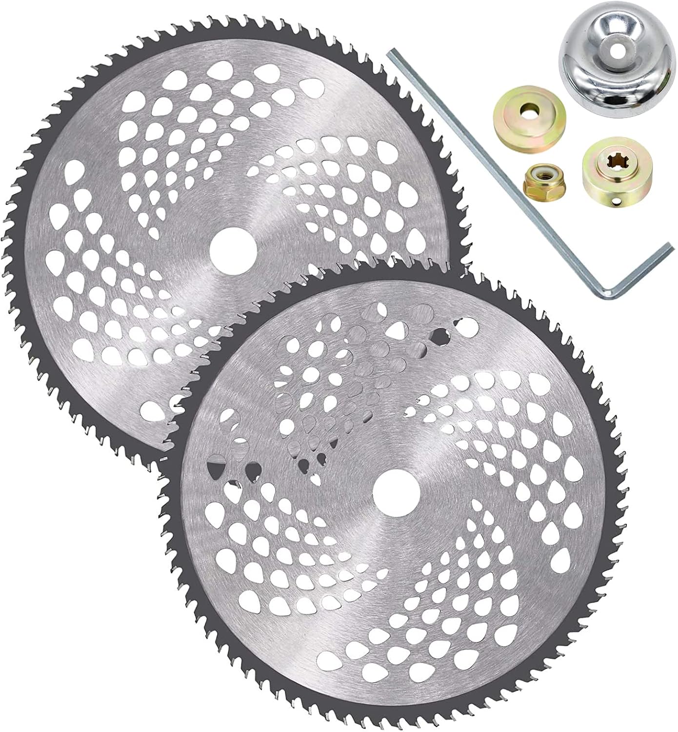 FJCSWJ 2 Pack 10" x80T Carbide Tip Brush Cutter Blades for Cutter, Trimmer, Weed