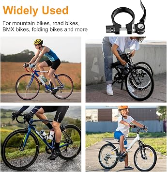 Bike Seat Clamp 34.9mm Quick Release Bicycle Tube Post Clamp