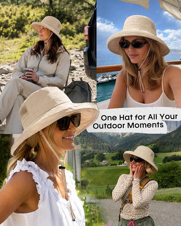 FURTALK Sun Hats for Women Wide Brim Ponytail UV Packable Hiking Travel by FURTALK - Used condition - Image 5