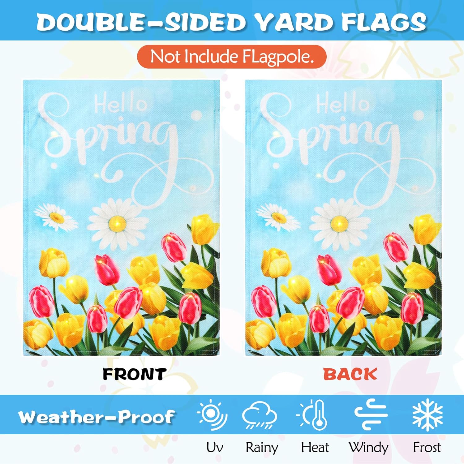 12 Pcs Solar Seasonal LED Garden Flags Double Sided Yard Flags Halloween Christmas Fall Thanksgiving Day Decorations Welcome Garden Holiday Yard Outside Lawn Decoration (12 x 18 Inch) - Image 6