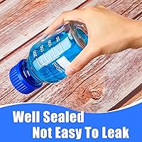 Vista 4 de Irenare Botellas de almacenamiento de medios de vidrio de borosilicato científico redondo graduado con tapa de rosca azul GL45 para agua