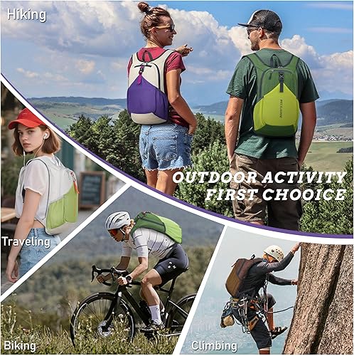 Miniatura 7 de Mochila de senderismo pequeña de 15 litros para hombres y mujeres, plegable, plegable, ultraligera, mochila de senderismo para viajes, campamento al