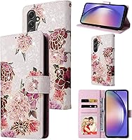 Vista 24 de UEEBAI Funda tipo billetera para Samsung Galaxy A16 4G/5G, cubierta de cuero PU con soporte, bloqueo RFID, funda flip con ranuras para tarjetas