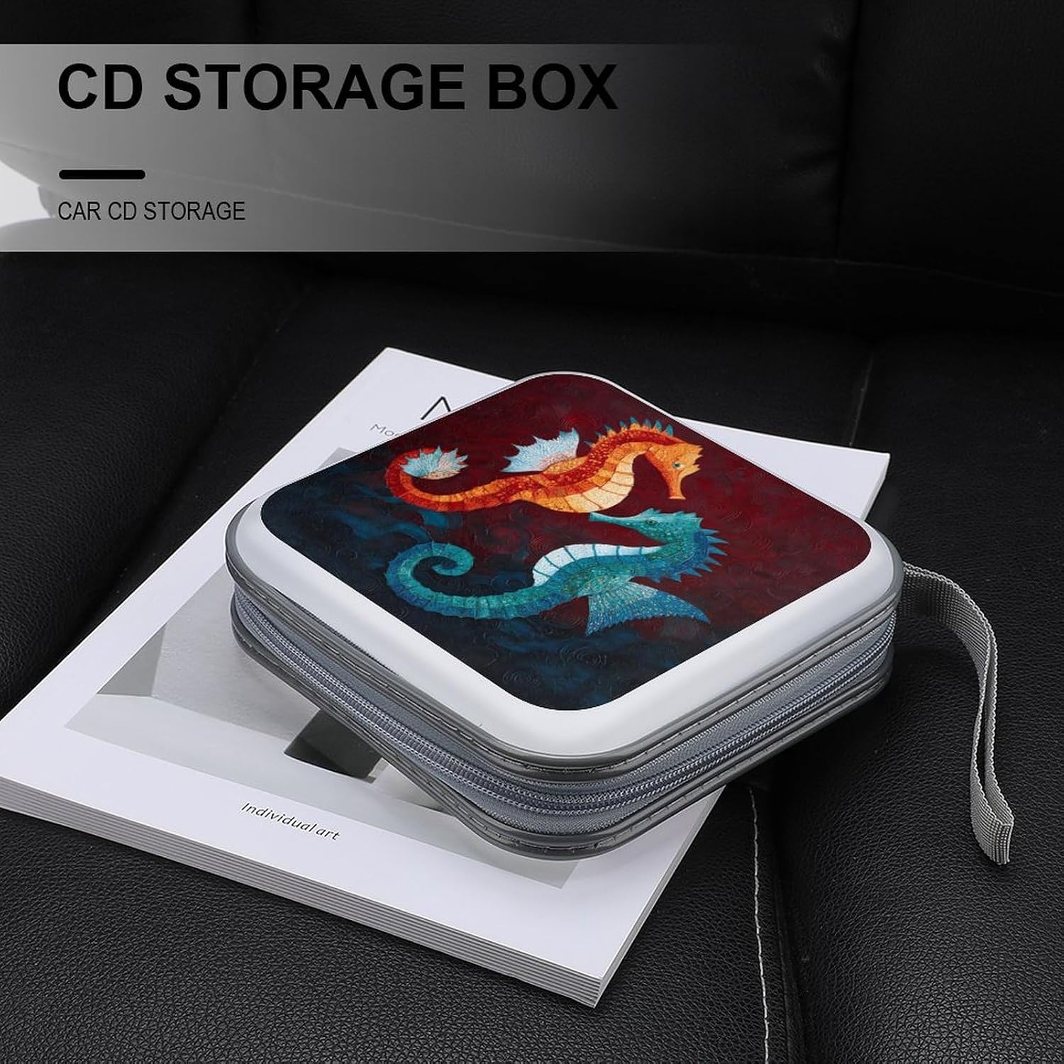 Seahorses Couples CD Case Wallet Portable DVD Holder Organizer Box image 5