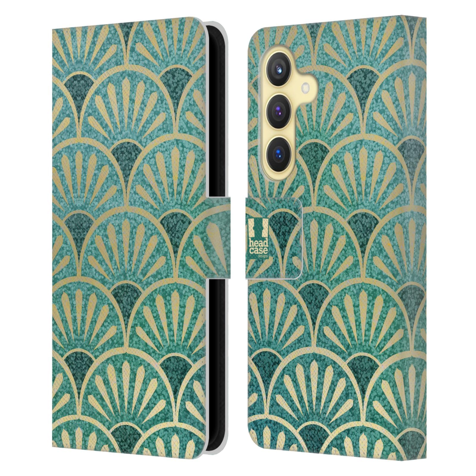 Funda de cuero tipo libro compatible con Samsung Galaxy S24 5G Head Case Designs 7