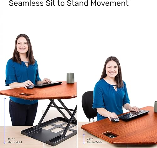 Miniatura 2 de X-Elite Pro - Convertidor de escritorio de esquina de 40 pulgadas con elevación neumática, elevador ajustable para sentarse a ponerse de pie,